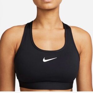 Nike Swoosh Women's Black and White Non Padded Sports Bra